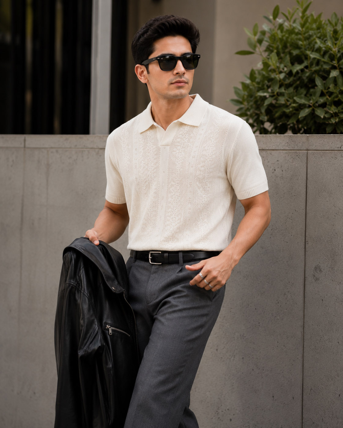 Flat Knit Polo T-Shirt